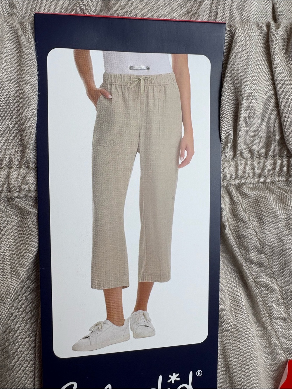 Splendid Cropped Drawstring Pants in Khaki